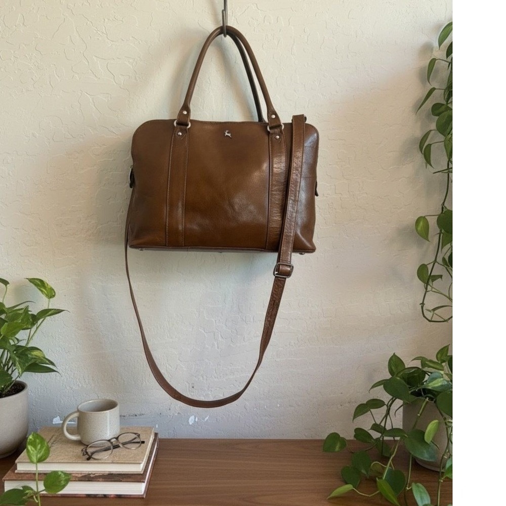 Ashwood Gina Large Brown Leather Handbag Bridge/vt Crossbody Satchel Tote